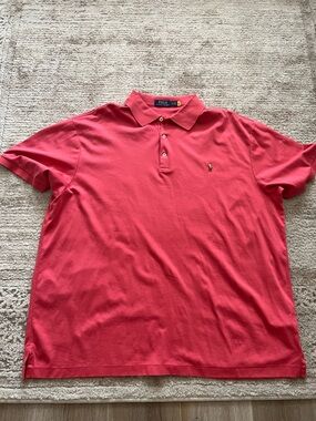 Polo Ralph Lauren Coral Red Polo Shirt 2XB Big Tall Classic Fit Short Sleeve
